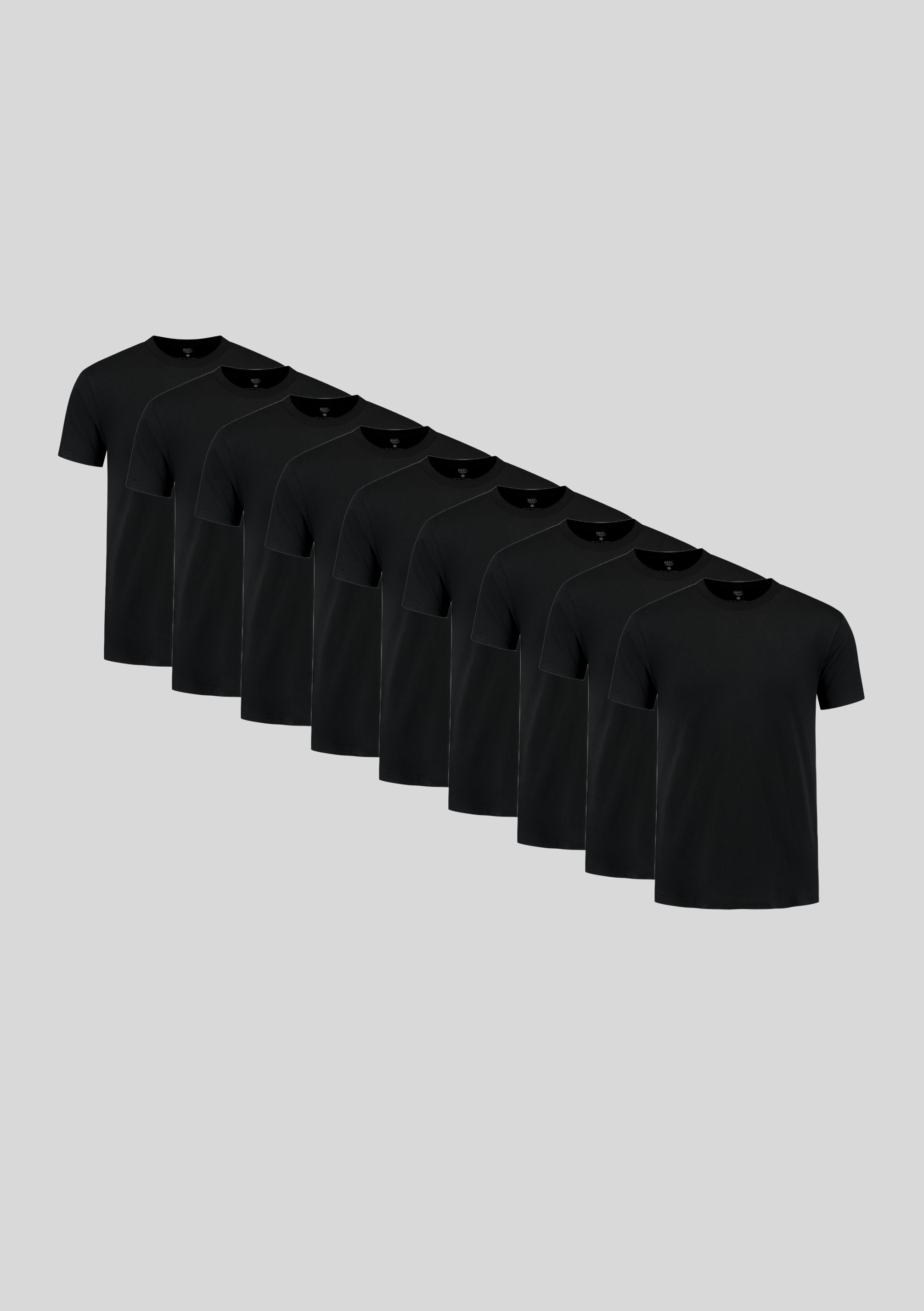 Schwarz Rundhals 9er-Pack
