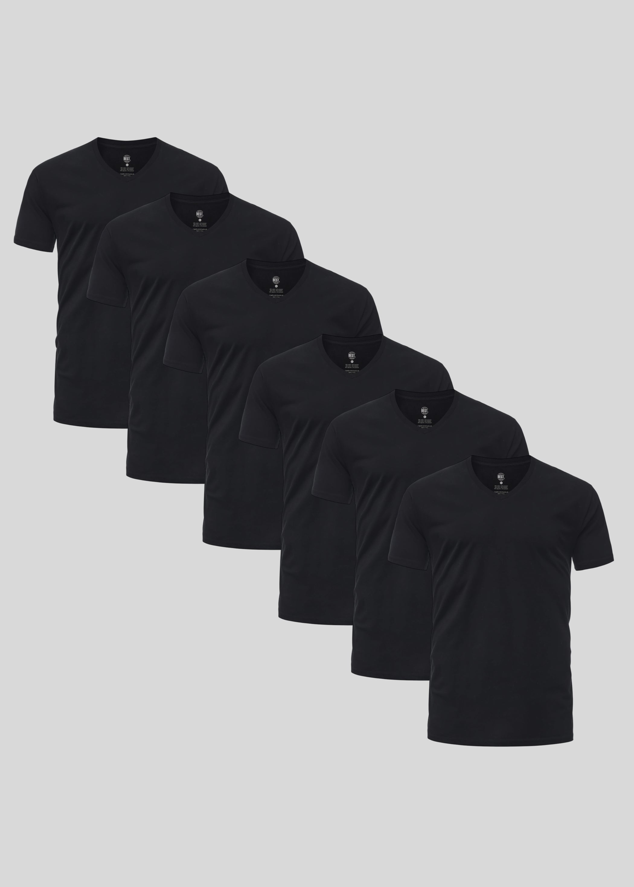Schwarzes V-Ausschnitt 6er-Pack