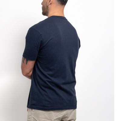 Marineblaues T-Shirt mit Rundhals