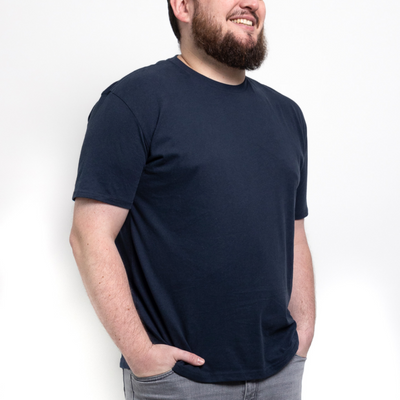 Marineblaues T-Shirt mit Rundhals