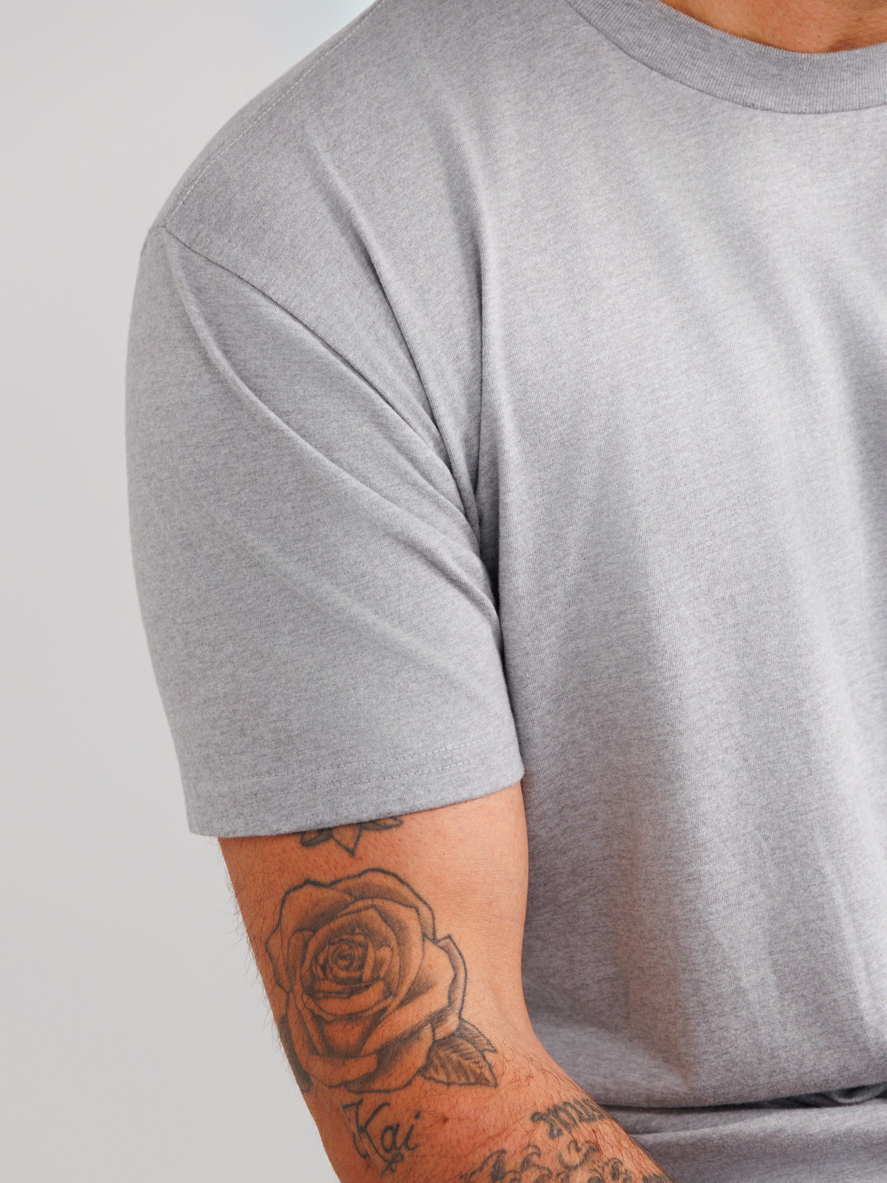 Melange Grau Rundhals