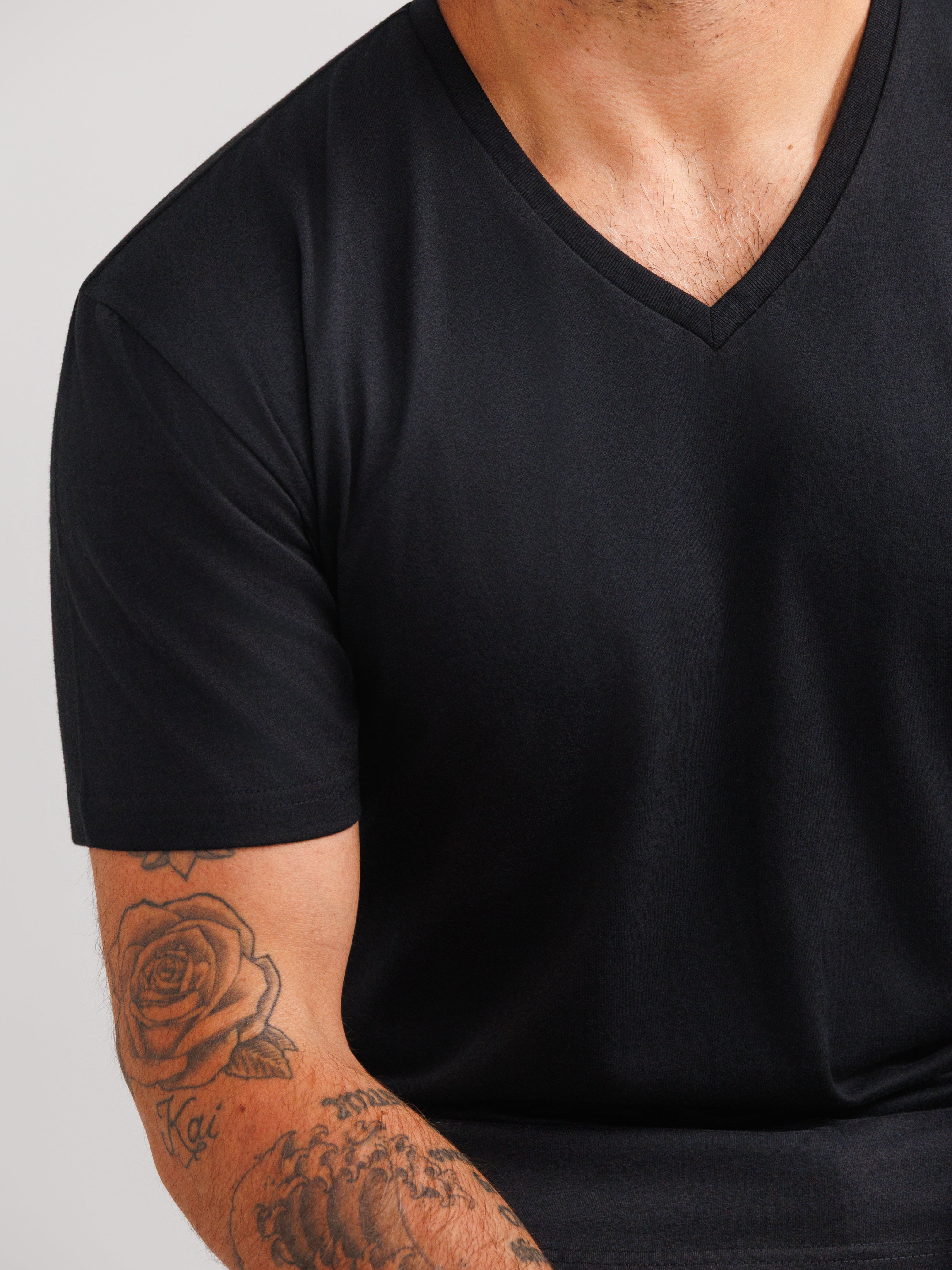 Black V-neck T-shirt