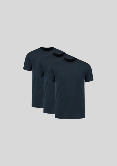Marineblaues Rundhals 3er-Pack