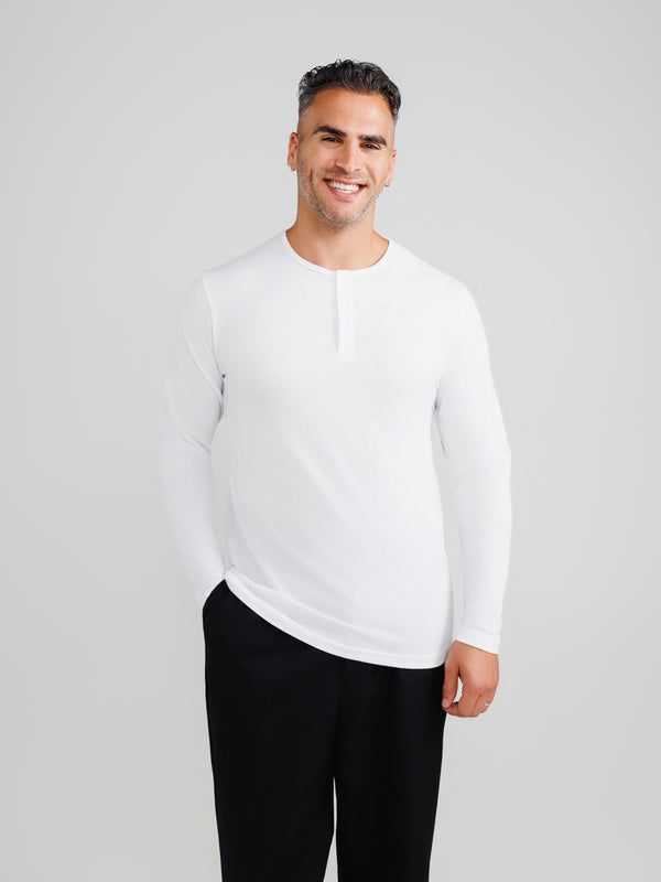 Weißes Henley 3er-Pack