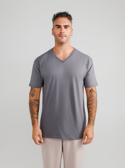 Dark Gray V-Neck T-shirts