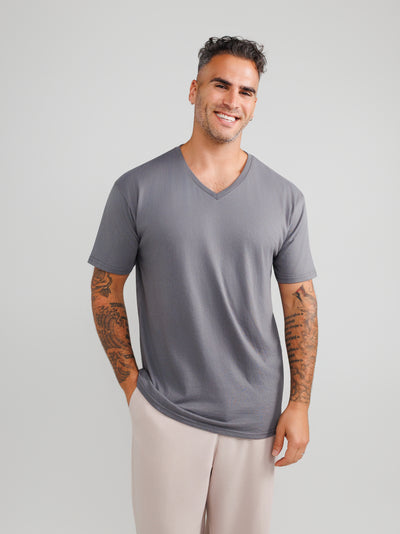 Dark Gray V-Neck T-shirts