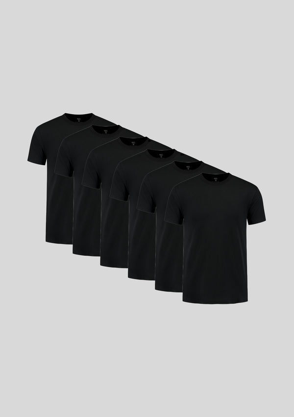 Schwarz Rundhals 6er-Pack