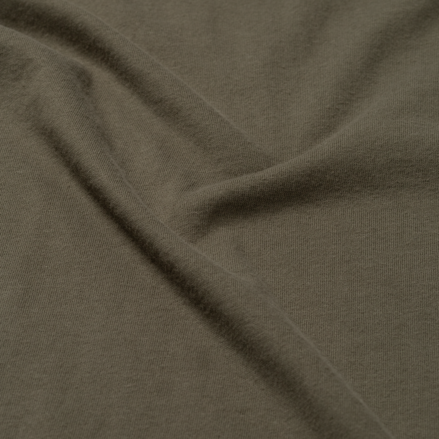 Olivgrünes Rundhals-T-Shirt