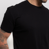 Schwarzes T-Shirt mit Rundhals