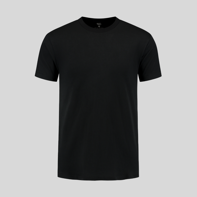 Schwarzes T-Shirt mit Rundhals