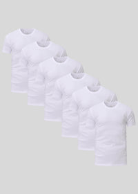Weiß Rundhals 6er-Pack