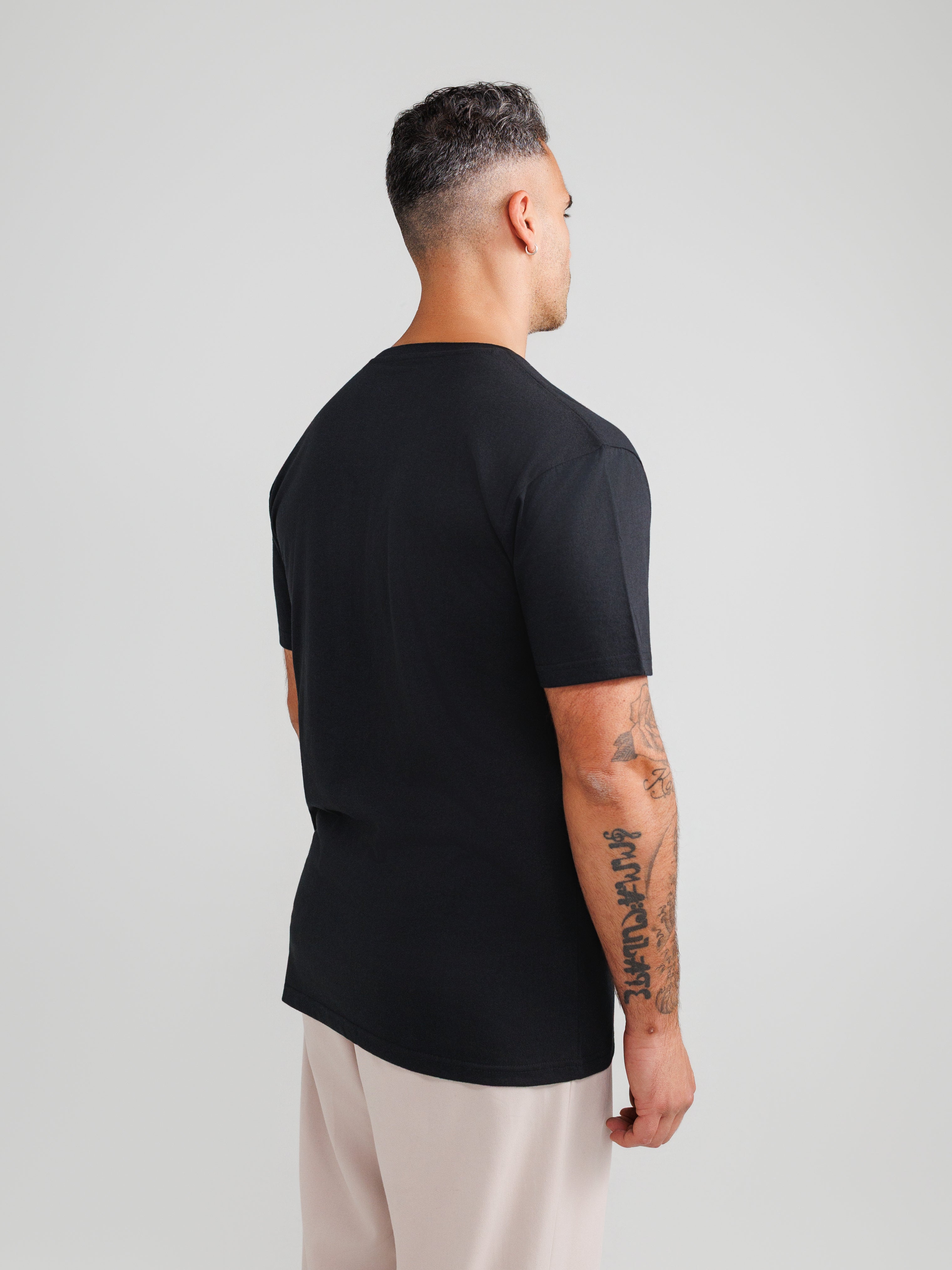 Black V-neck T-shirt