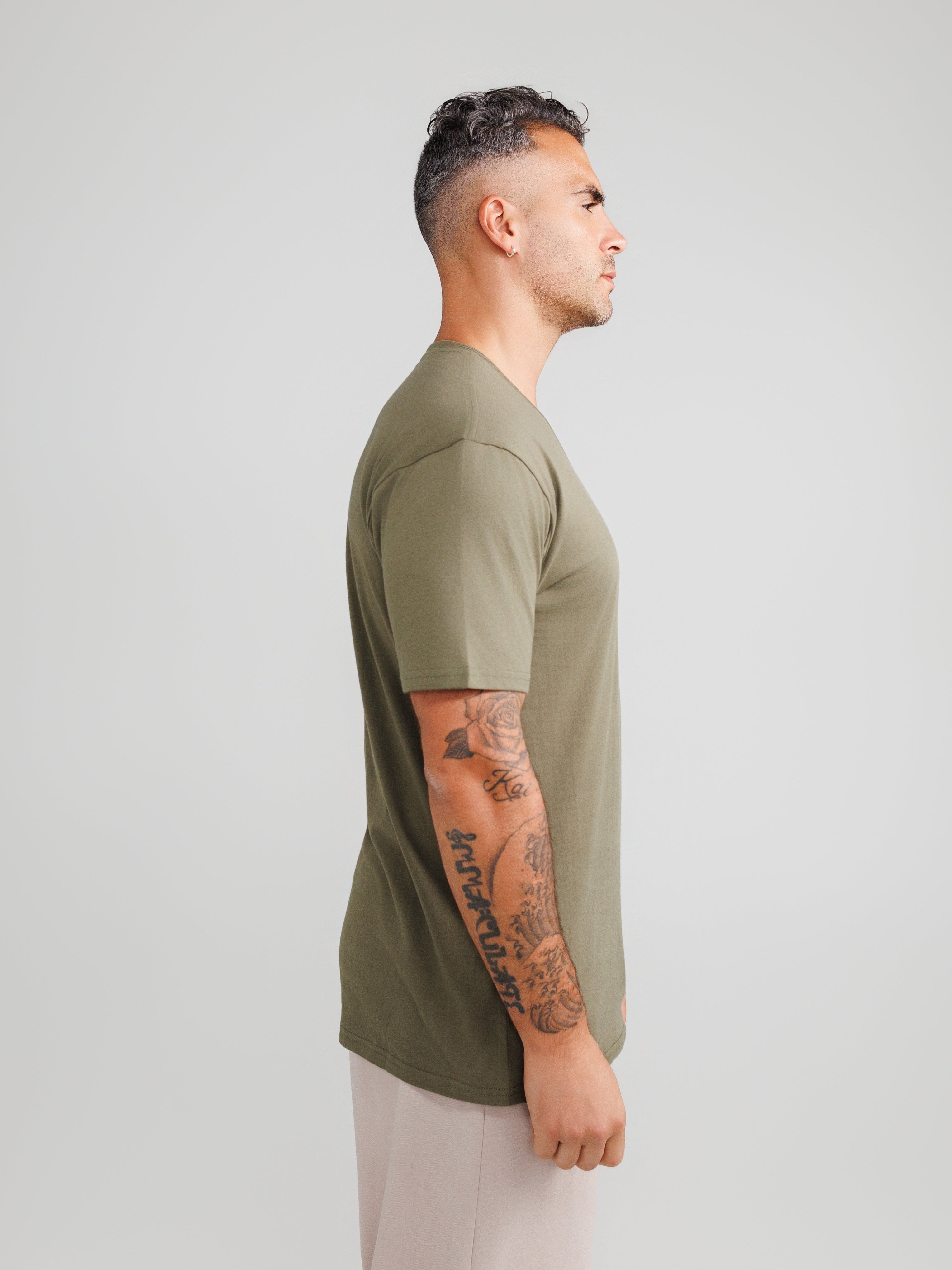 Olive V-Neck T-shirts