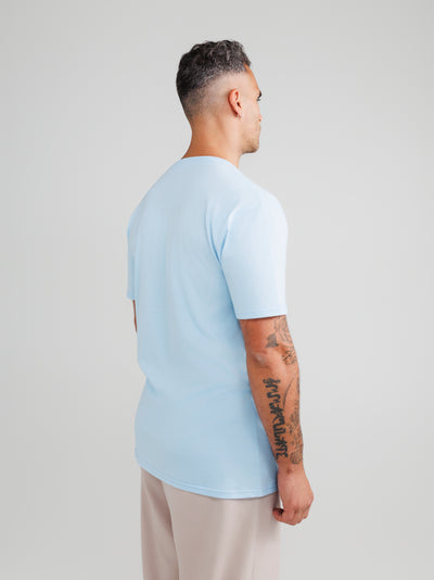 Babyblaue V-Ausschnitt T-Shirts
