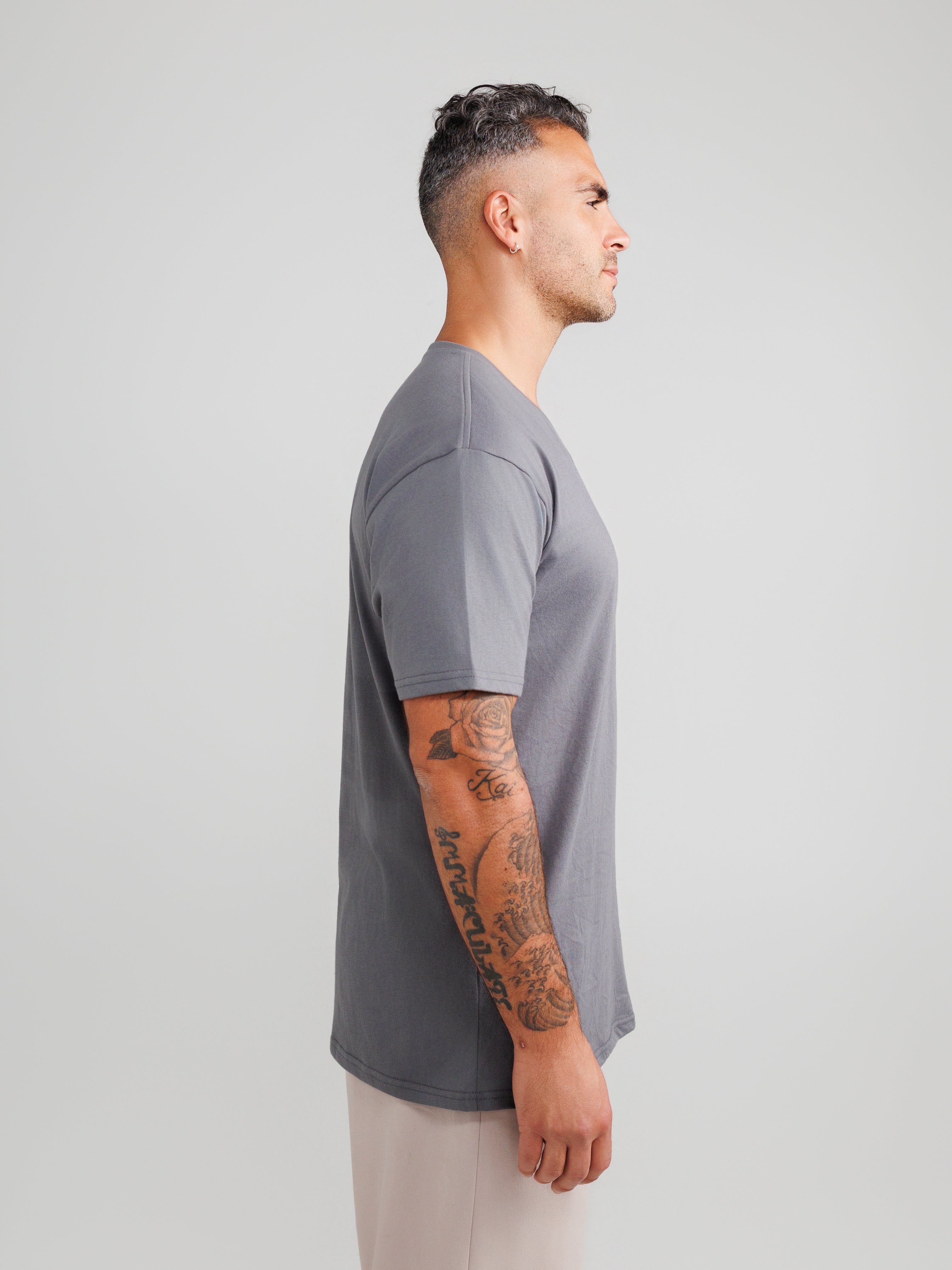 Dark Gray V-Neck T-shirts